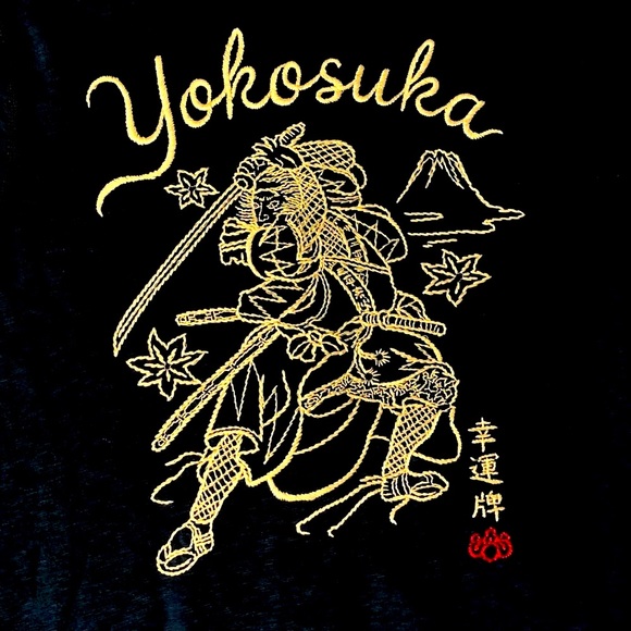 Lucky Brand Hoodie NWOT Jacket Embroidered Yokosuka Sweatshirt Size Small - Picture 3 of 12